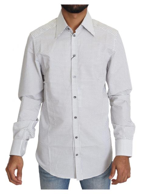 Dolce & Gabbana Black White Polka Dots Dress Shirt
