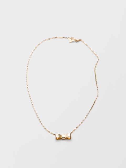 Prada Eternal Gold Bow pendant necklace - yellow gold