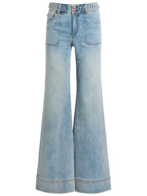 Alice + Olivia Alice + Olivia Juno Braided Wide-leg Jeans