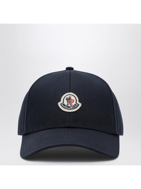 Moncler Moncler Baseball Cap With Front Patch In Cotton Blue Men