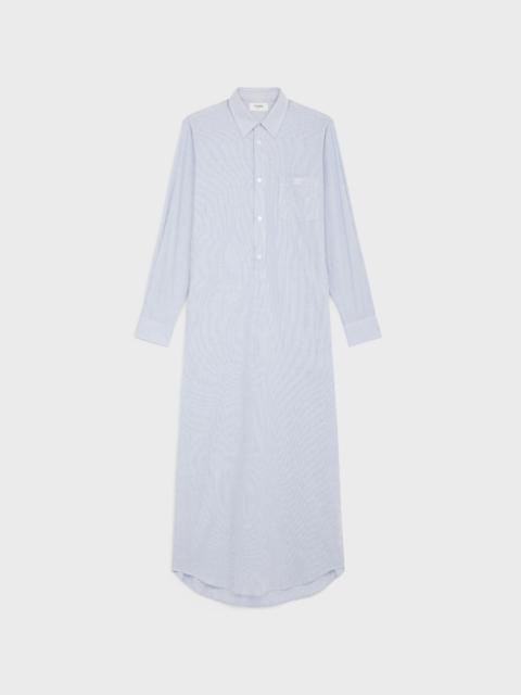 CELINE long shirt dress in striped cotton