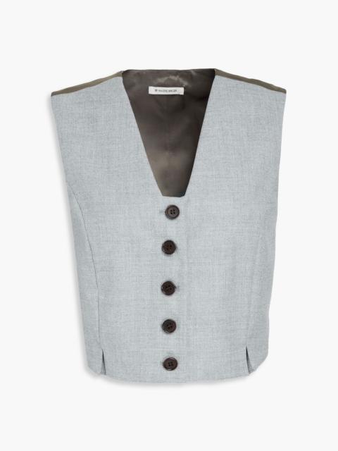 BY MALENE BIRGER Bettas cropped satin-paneled tweed vest