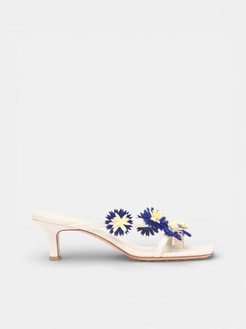 Bottega Veneta White Flower Applique Heeled Sandals