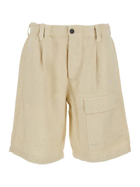 C.P. Company C.P. Company Men Shorts 'Lino' With Side Pockets Beige In Linen Men