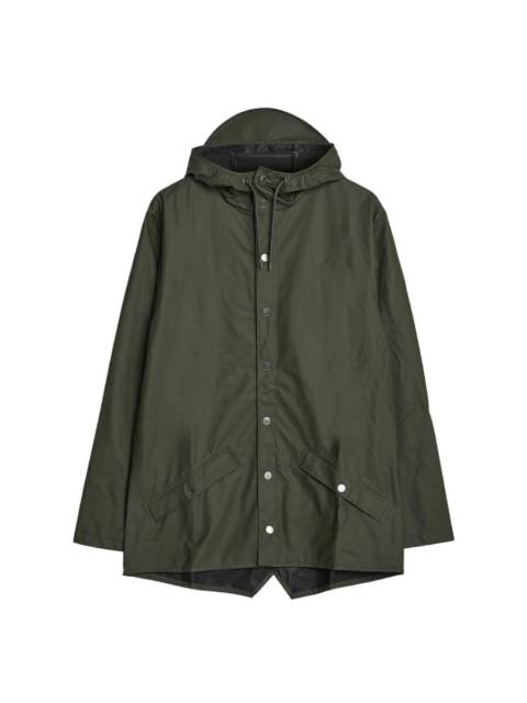 RAINS Rains Green Waterproof Hooded Rain Jacket