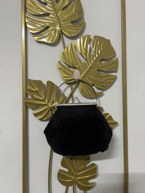 Other Designers Designer - DKNY BLACK PURSE FAUX FUR SHOULDER BAG