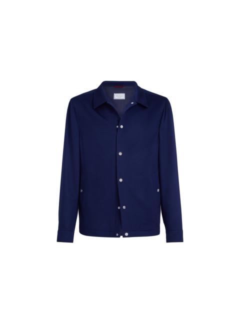 Brunello Cucinelli Brunello Cucinelli Cashmere flannel outerwear jacket in Royale Blue at Nordstrom