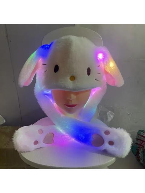 Other Designers Led Light Hello Kitty Cap Glowing Plush Ear Move Hat Anime Cartoon Jumping Up Ear