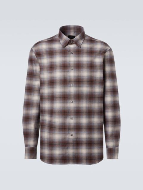 Brioni Checked cotton flannel shirt
