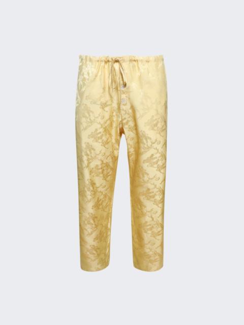 Football Jacquard Pajama Pants Yellow