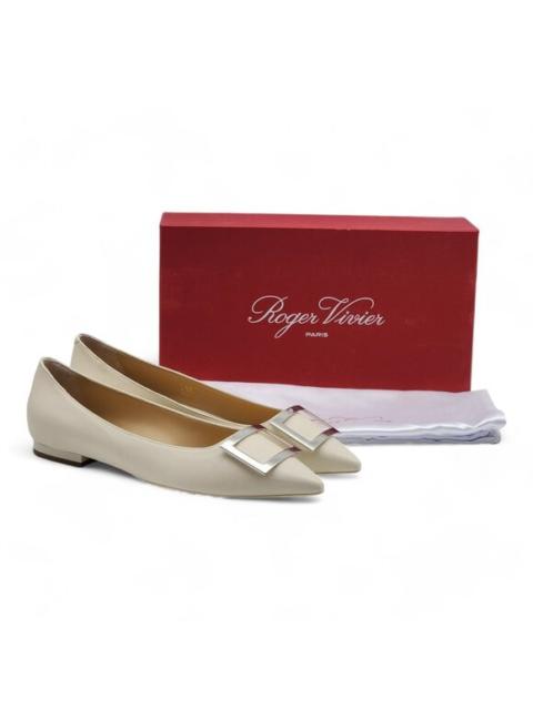 Roger Vivier Roger Vivier Gommettine Ball Leather Ballet Flats in Beige IT 40 US 10 $750