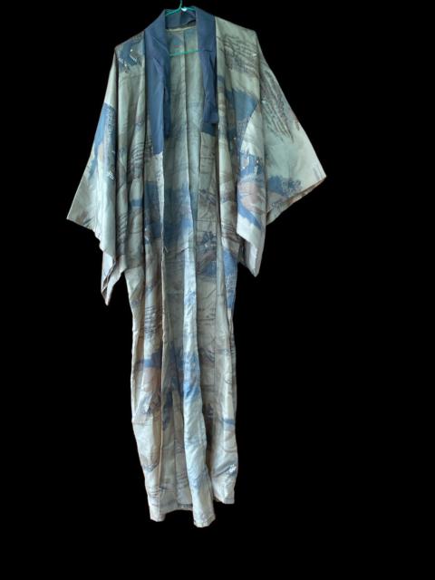 Other Designers Distressed Vintage Kimono Long Kimono Polyester