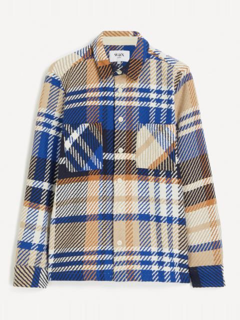 Wax London Whiting Blue-Tan Bold Check Overshirt