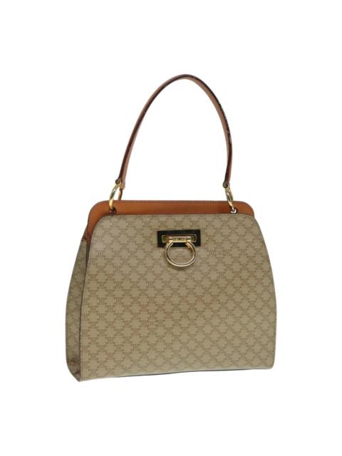 CELINE CELINE Macadam Canvas Hand Bag Beige Gold