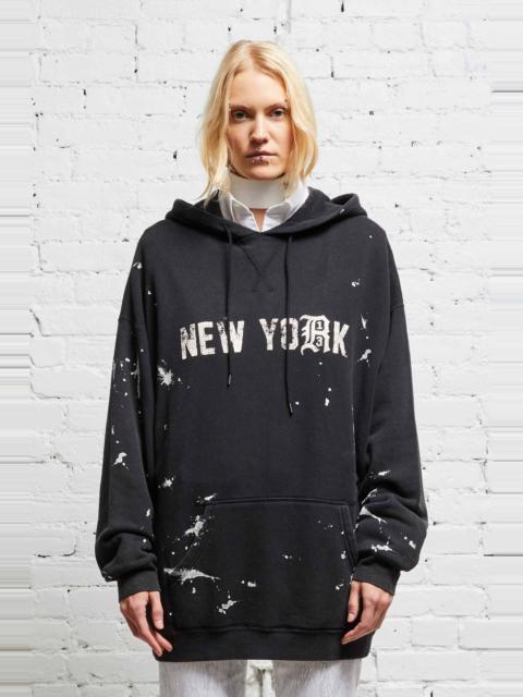 R13 R13 NEW YORK HOODIE - ACID BLACK