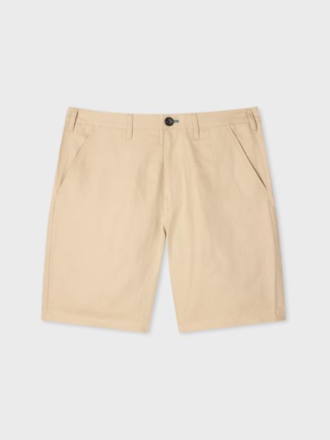 Paul Smith Stone Piece-Dyed Cotton Linen Chino Shorts