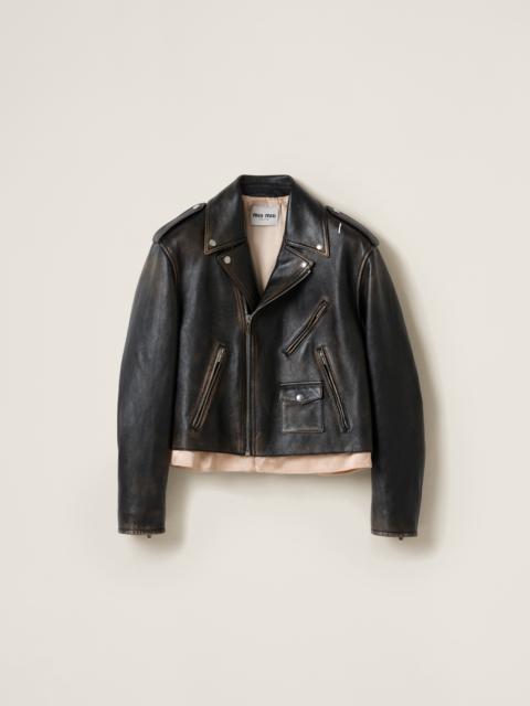 Miu Miu Nappa leather biker jacket