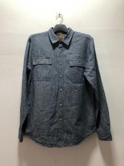 Other Designers VOLCOM Shirt Linen Denim Style Pocket Skateboard
