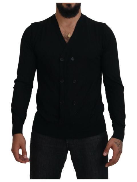 Dolce & Gabbana Black Cashmere Button Down Cardigan Sweater