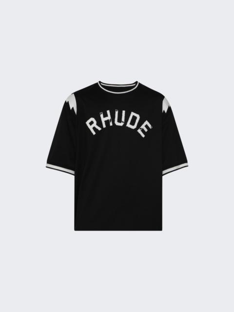 Rhude Logo Lightning Ringer Tee Black And White