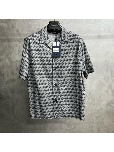Louis Vuitton Louis Vuitton Grey All-Over Logo Print Single-Breasted Short-Sleeve Shirt