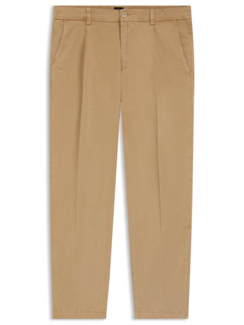 BOSS TAPERED-FIT TROUSERS IN STRETCH TWILL
