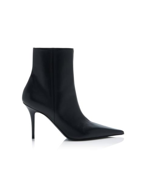 Amina Muaddi Barbara Leather Ankle Boots black