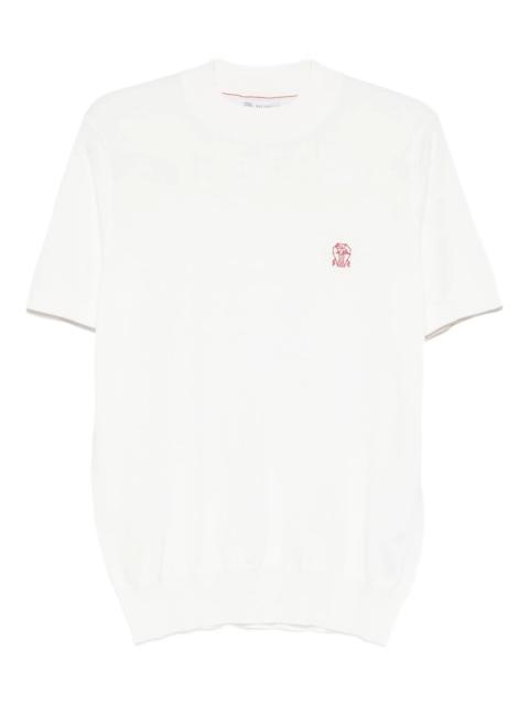 Brunello Cucinelli Brunello Cucinelli Embroidered-logo Knitted T-shirt