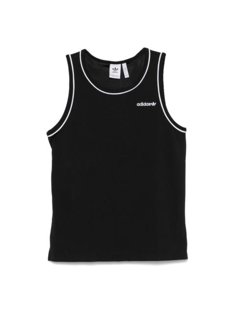 logo-embroidered tank top