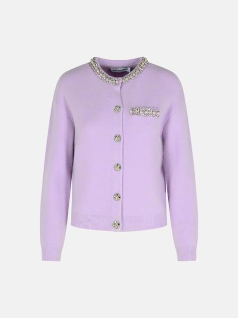 self-portrait 'CRYSTAL' LILAC VISCOSE BLEND SWEATER