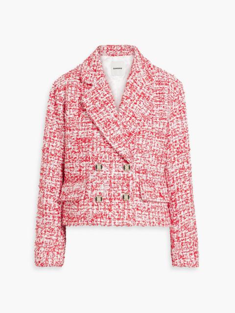 Sandro Double-breasted metallic tweed blazer