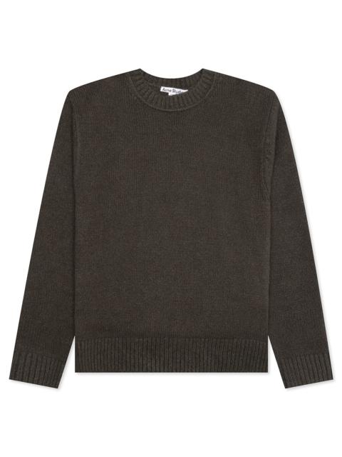 Acne Studios WOOL BLEND CREWNECK JUMPER - FOREST GREEN