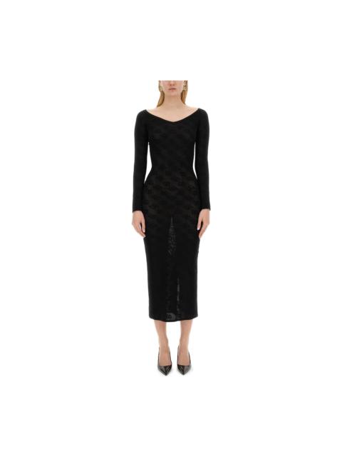 Dolce & Gabbana Jacquard Logo Sheath Dress
