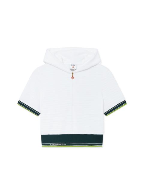 CASABLANCA Textured Velour Tennis Cropped Hooded Top | Casablanca Paris
