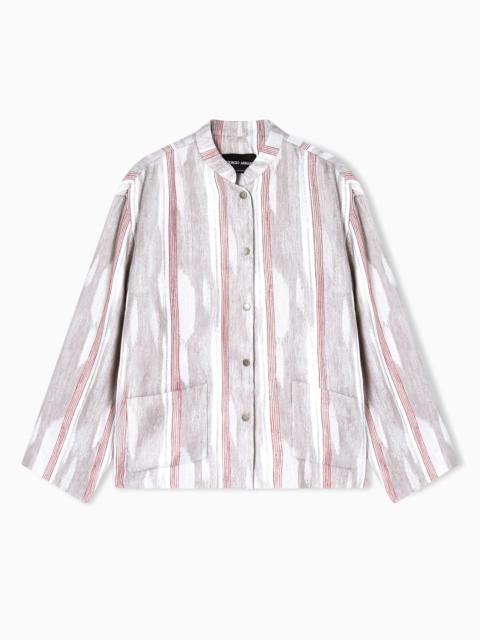 GIORGIO ARMANI JACQUARD LINEN AND VISCOSE JACKET