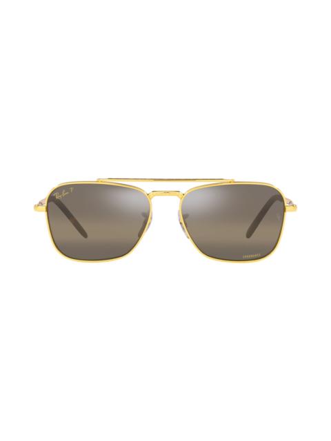 Ray-Ban Ray-Ban New Caravan 58mm Polarized Square Sunglasses in Legend Gold /Grad Dark Brown at Nordstrom