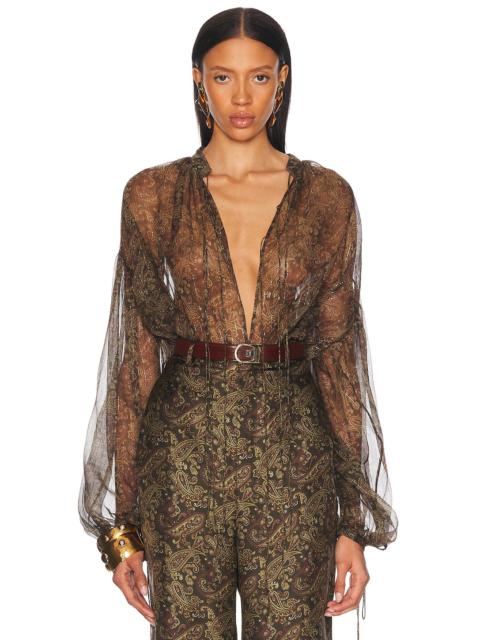 SAINT LAURENT Tie Neck Blouse