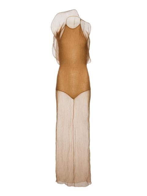MAGDA BUTRYM Asymmetric Silk Dress nude