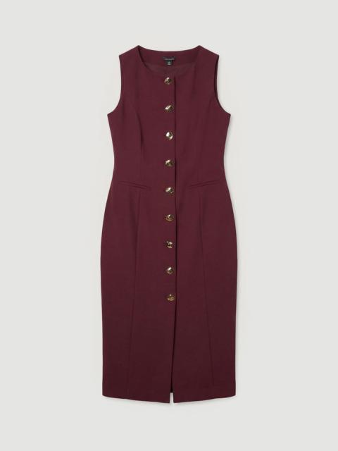 KAREN MILLEN Plus Size Compact Essential Button Pencil Midi Dress