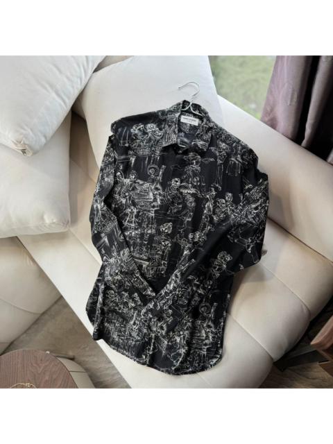SAINT LAURENT SAINT LAURENT SKELETON PRINTED VISCOSE SHIRT IN 37