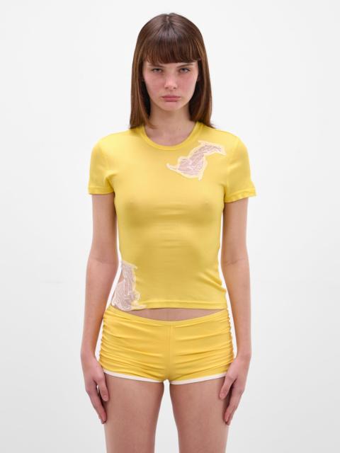 CHRISTOPHER ESBER Delphin Yellow Lace Tee