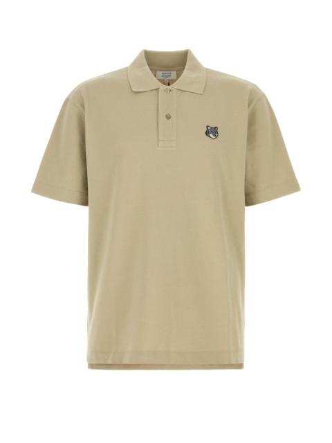 Maison Kitsuné Khaki piquet polo shirt