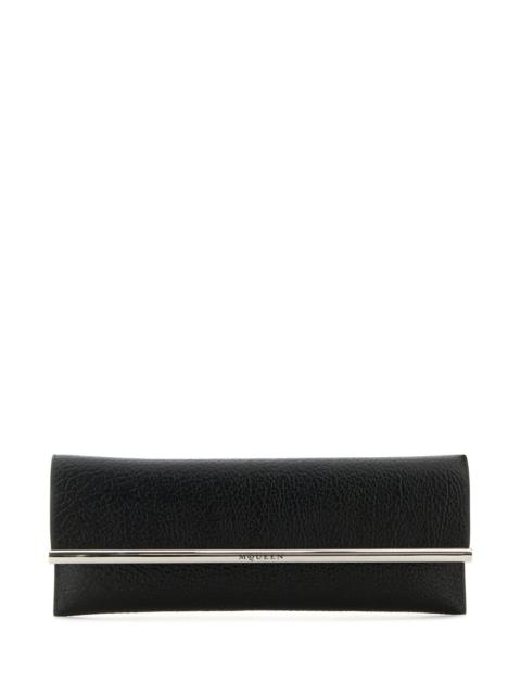 Alexander McQueen Black leather Cross B-Long clutch