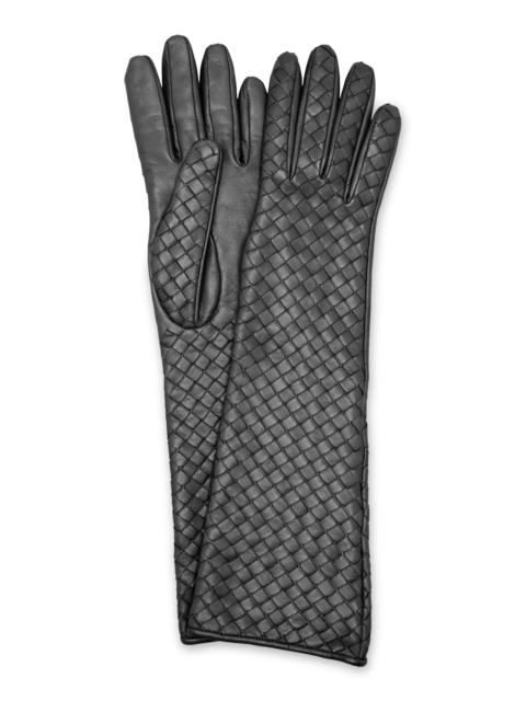 Bottega Veneta Soft Intrecciato Nappa Leather Gloves black