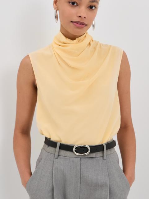 Another Tomorrow Draped Silk Top