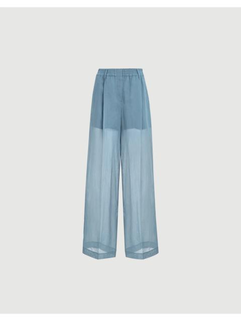 Brunello Cucinelli Brunello Cucinelli Sartorial Track Wide Fit Pants Blue
