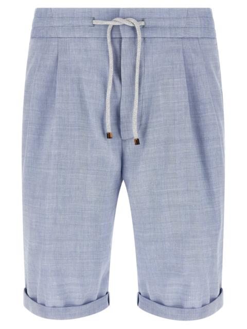 Brunello Cucinelli Brunello Cucinelli Men Linen And Wool Chevron Bermuda Shorts