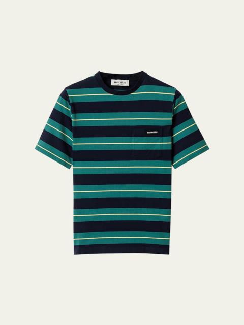 Miu Miu Stripe Jersey Tee