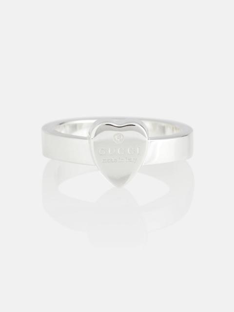 GUCCI Heart-detail sterling silver ring