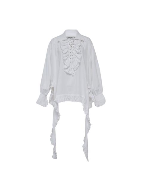 OPEN YY Ruffle Trim Blouse